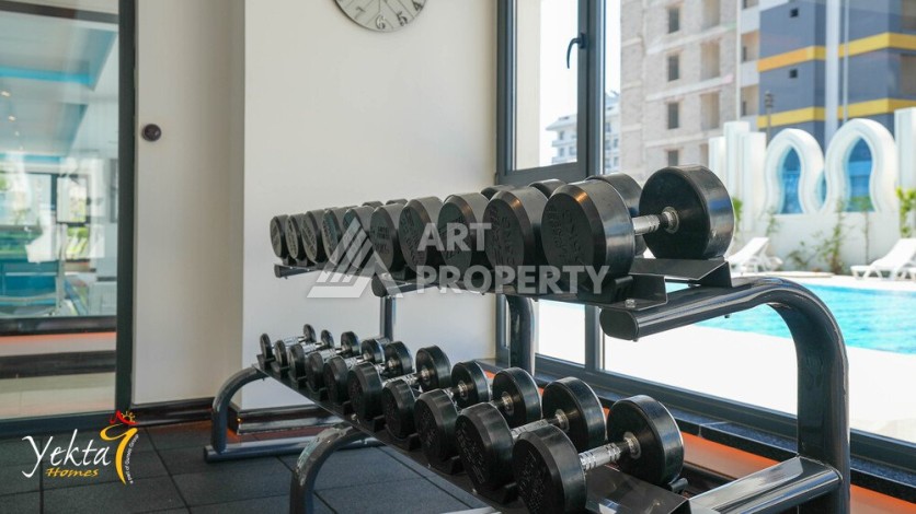 Видовая квартира 1+1 в элитном ЖК, 54 кв.м. Махмутлар, Алания - Ракурс 36