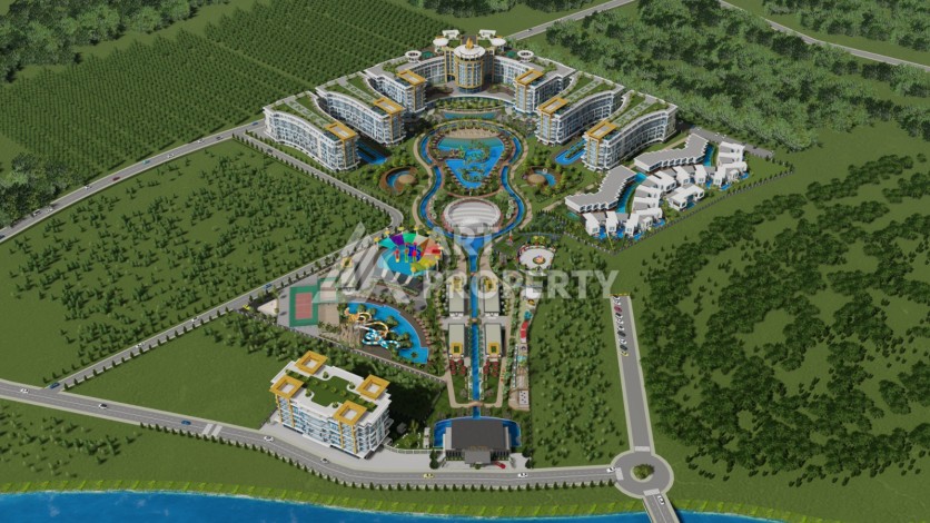 Квартиры 2+1 и 2+1 XL в самом масштабном комплексе на побережье, 129-157 кв.м. Турклер, Алания - Ракурс 25