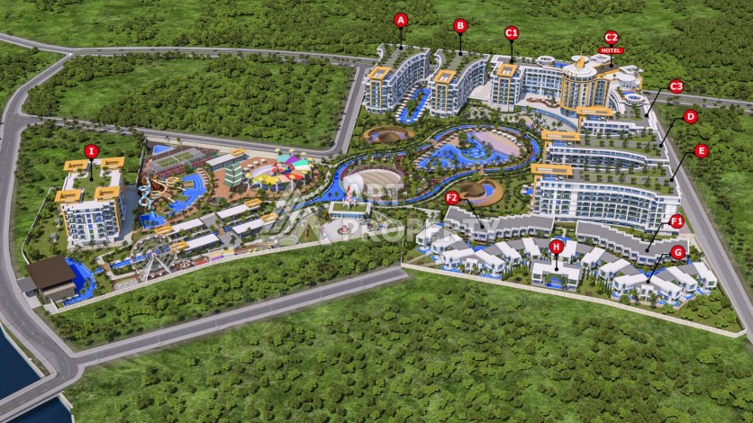 Квартиры 2+1 и 2+1 XL в самом масштабном комплексе на побережье, 129-157 кв.м. Турклер, Алания - Ракурс 39