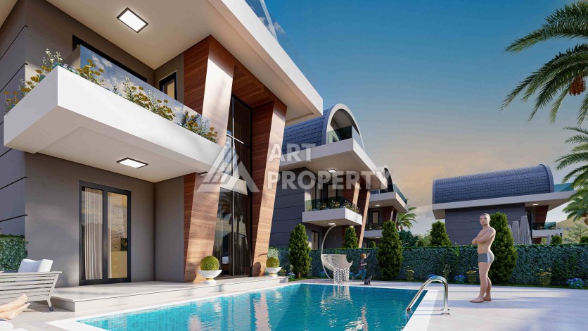 Современные виллы 3+1 всего в 300 метрах от моря. Паяллар, Алания - Ракурс 5