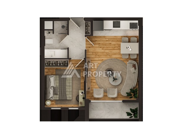 Элитные квартиры 1+1 и 2+1 в Алтынташе: инвестиции в будущее с БЕС% рассрочкой до  июля 2027 г. - Ракурс 10