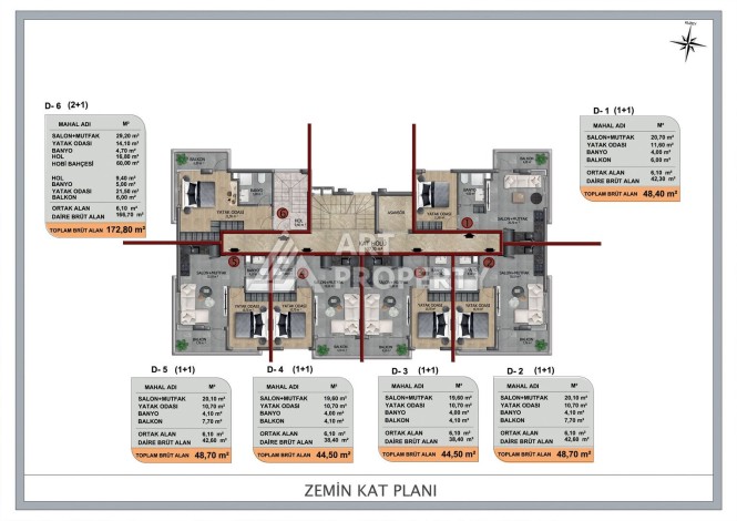 Квартира 1+1 в Оба 44, 5 кв.м. Комфорт и качество в новом ЖК - Ракурс 27