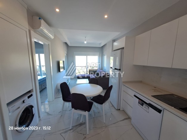 Меблированная картира 1+1 с прекрасным видом в новом ЖК, 50 кв.м. Авсаллар, Алания - Ракурс 4