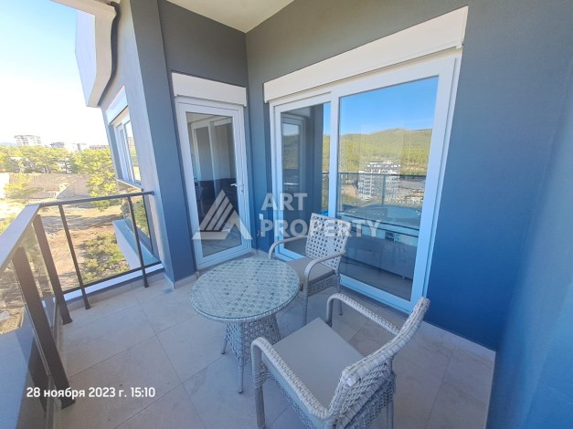 Меблированная картира 1+1 с прекрасным видом в новом ЖК, 50 кв.м. Авсаллар, Алания - Ракурс 5