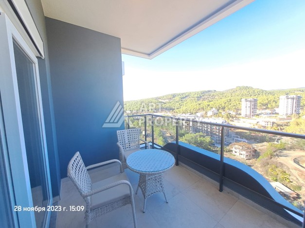 Меблированная картира 1+1 с прекрасным видом в новом ЖК, 50 кв.м. Авсаллар, Алания - Ракурс 6
