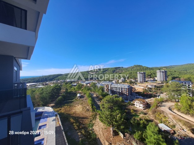 Меблированная картира 1+1 с прекрасным видом в новом ЖК, 50 кв.м. Авсаллар, Алания - Ракурс 7
