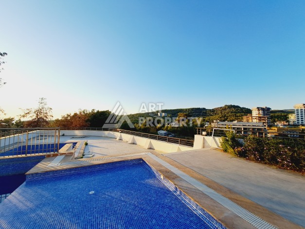 Меблированная картира 1+1 с прекрасным видом в новом ЖК, 50 кв.м. Авсаллар, Алания - Ракурс 12