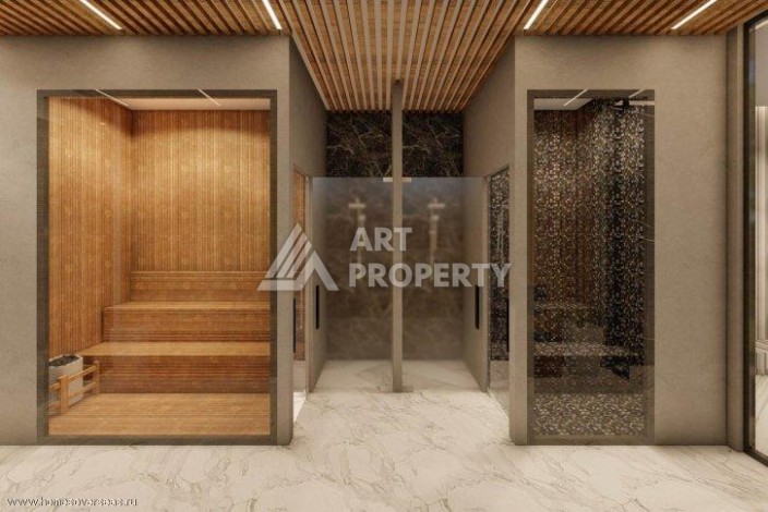 Меблированная картира 1+1 с прекрасным видом в новом ЖК, 50 кв.м. Авсаллар, Алания - Ракурс 29