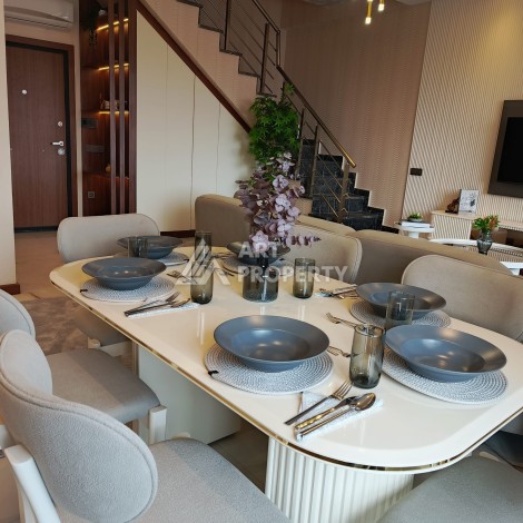 Двухуровневые апартаменты 2+1 и 3+1 с садом и террасой в центре Алании, Буюкхасбахче. - Ракурс 61