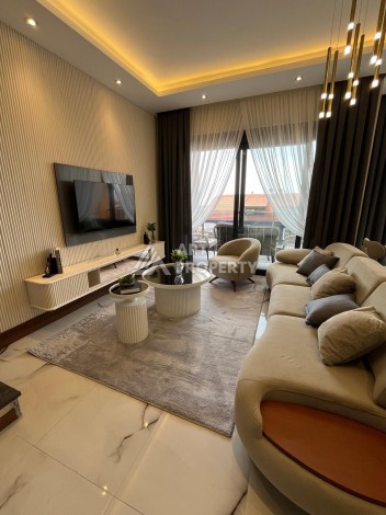 Двухуровневые апартаменты 2+1 и 3+1 с садом и террасой в центре Алании, Буюкхасбахче. - Ракурс 65