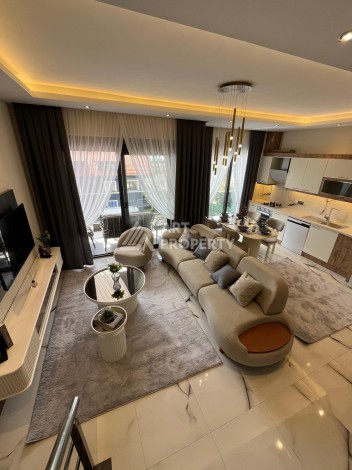 Двухуровневые апартаменты 2+1 и 3+1 с садом и террасой в центре Алании, Буюкхасбахче. - Ракурс 66