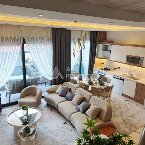 Двухуровневые апартаменты 2+1 и 3+1 с садом и террасой в центре Алании, Буюкхасбахче. - Ракурс 67