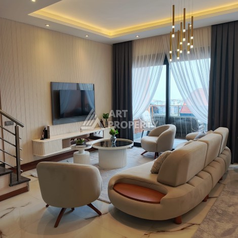 Двухуровневые апартаменты 2+1 и 3+1 с садом и террасой в центре Алании, Буюкхасбахче. - Ракурс 68