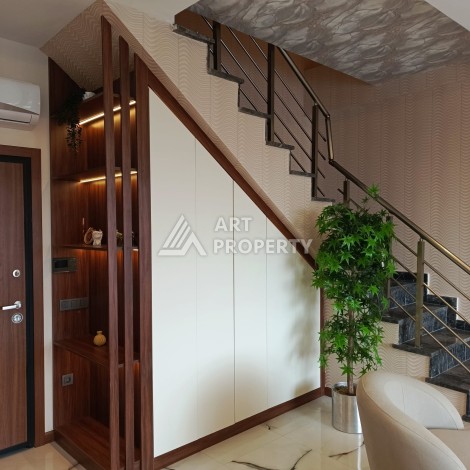 Двухуровневые апартаменты 2+1 и 3+1 с садом и террасой в центре Алании, Буюкхасбахче. - Ракурс 71