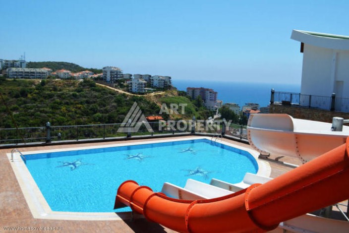 Эксклюзивные апартаменты 1+1 с головокружительным видом на Средиземное море, 98 кв.м. Конаклы, Алания - Ракурс 10