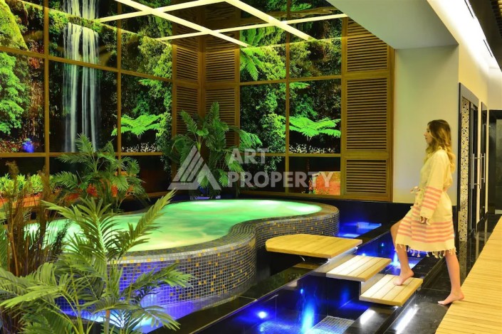 Эксклюзивные апартаменты 1+1 с головокружительным видом на Средиземное море, 98 кв.м. Конаклы, Алания - Ракурс 26