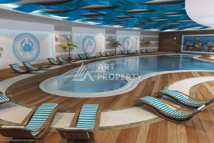 Эксклюзивные апартаменты 1+1 с головокружительным видом на Средиземное море, 98 кв.м. Конаклы, Алания - Ракурс 29