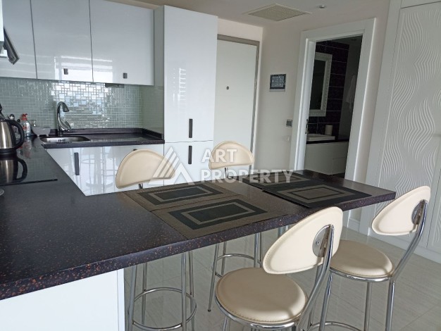 Эксклюзивные апартаменты 1+1 с головокружительным видом на Средиземное море, 98 кв.м. Конаклы, Алания - Ракурс 48