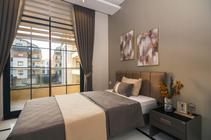 Роскошная трехкомнатная квартира в элитном комплексе в районе Оба, Алания, 105 м2. - Ракурс 2