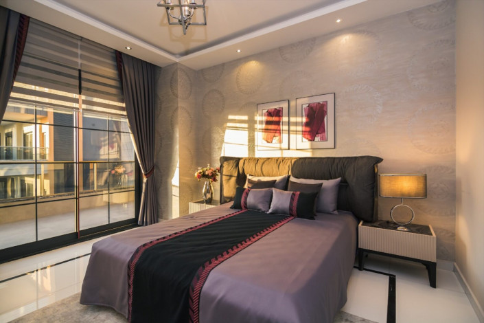 Роскошная трехкомнатная квартира в элитном комплексе в районе Оба, Алания, 105 м2. - Ракурс 4