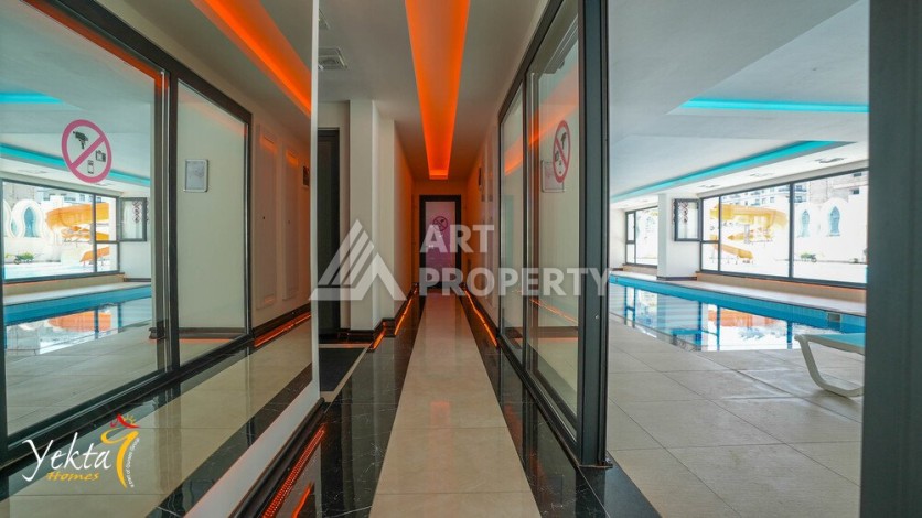 Стильная квартира 1+1 для отдыха и аренды, 500 м от моря в центре Махмутлара - Ракурс 73