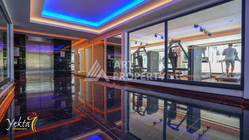 Стильная квартира 1+1 для отдыха и аренды, 500 м от моря в центре Махмутлара - Ракурс 79