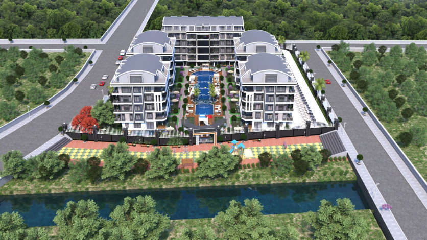 Проект красивого комплекса с богатой инфраструктурой в районе Оба,Алания, 55-245 м2 - Ракурс 12