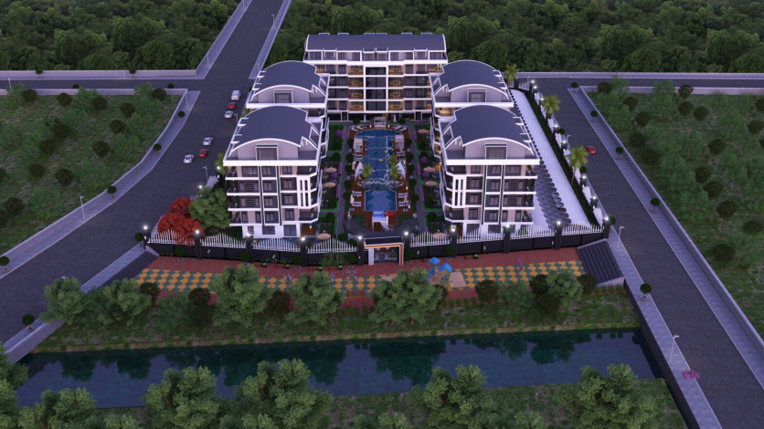 Проект красивого комплекса с богатой инфраструктурой в районе Оба,Алания, 55-245 м2 - Ракурс 16