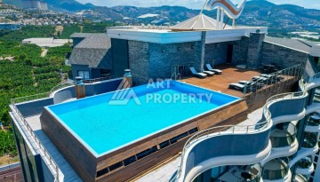 Меблированная квартира 1+1 с видом на море и горы в Махмутларе, в комплексе с бассейном на крыше - Ракурс 11