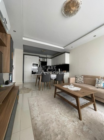 Стильная квартира 1+1 с видом на море в престижном комплексе района Тосмур, всего в 400 метрах от пляжа - Ракурс 10