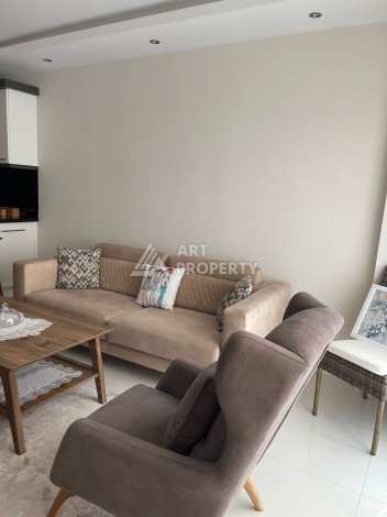 Стильная квартира 1+1 с видом на море в престижном комплексе района Тосмур, всего в 400 метрах от пляжа - Ракурс 16