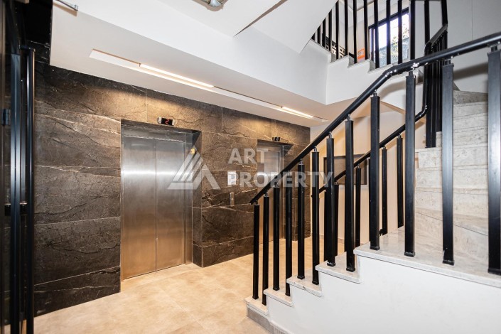 Квартира 1+1 с панорамным видом на море в новом премиум-комплексе 2024 года в районе пляжа Клеопатра, Аланья - Ракурс 10