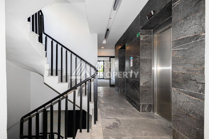 Квартира 1+1 с панорамным видом на море в новом премиум-комплексе 2024 года в районе пляжа Клеопатра, Аланья - Ракурс 11