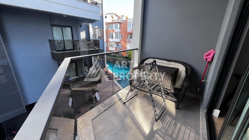 Стильная квартира 1+1 в премиальном комплексе с лицензией на краткосрочную аренду в 200 метрах от пляжа Клеопатры - Ракурс 11