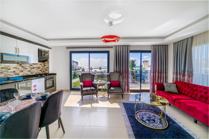 Квартира 1+1 с новой мебелью и прямым видом на море в Кестеле, 65 м2 - Ракурс 17