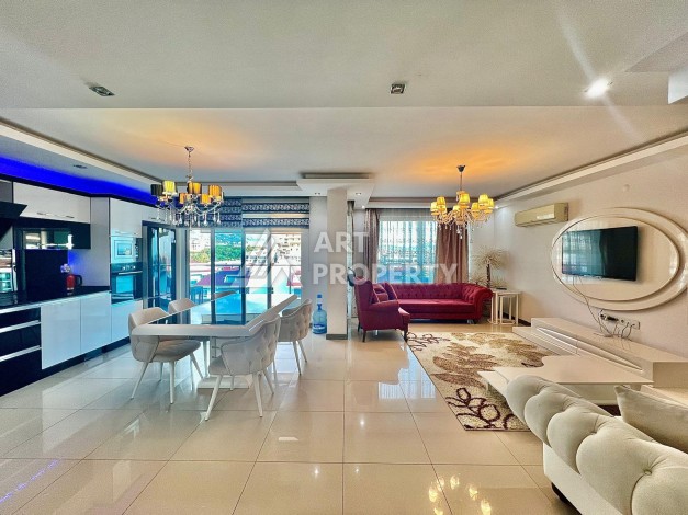 Двухуровневый пентхаус 2+1 в 300 м от моря, Кестель, Алания - Ракурс 10