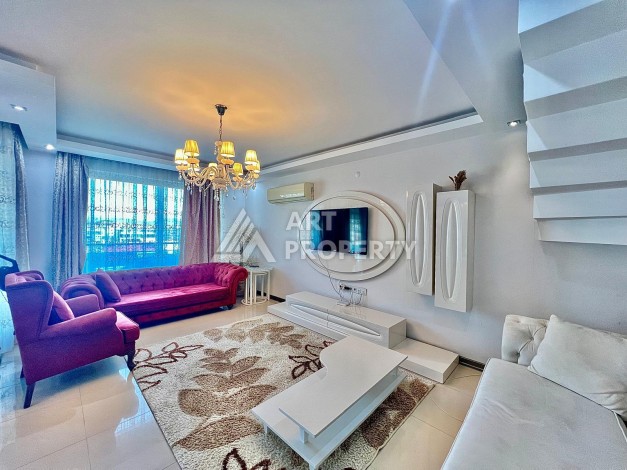 Двухуровневый пентхаус 2+1 в 300 м от моря, Кестель, Алания - Ракурс 11