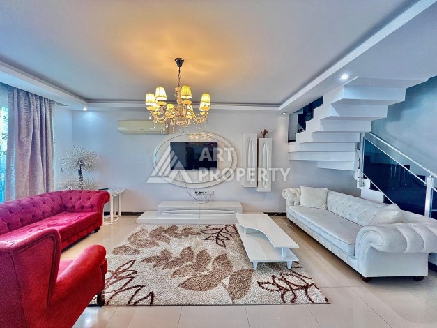 Двухуровневый пентхаус 2+1 в 300 м от моря, Кестель, Алания - Ракурс 12