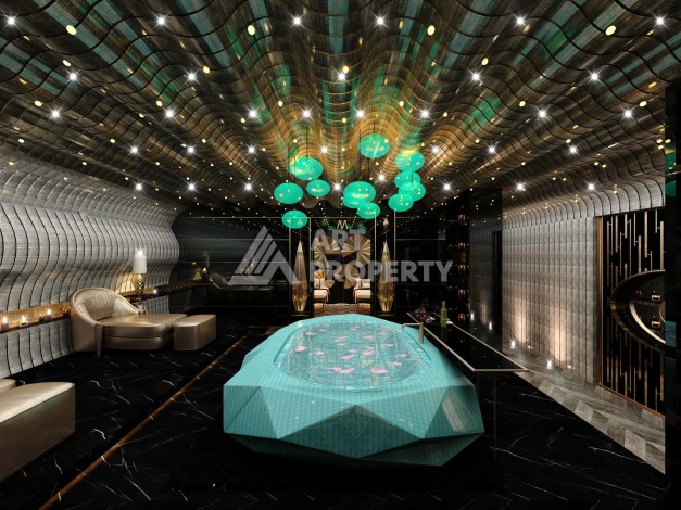 Квартира 1+1 в элитной резиденции в Центре Алании, 100 метров до моря - Ракурс 9