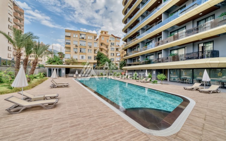 Квартира 1+1 с видом на море и горы в центре Алании, 59 кв.м. - Ракурс 3