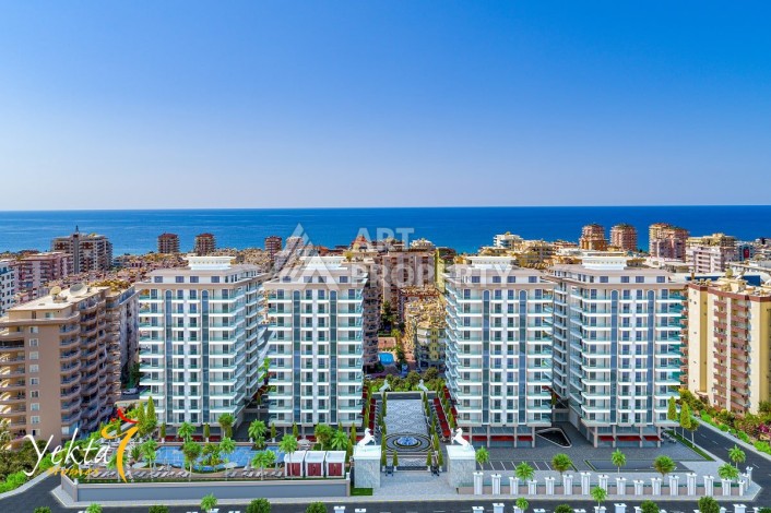 Квартира 1+1 с боковым видом на море в элитной резиденции, 70 кв.м. - Ракурс 0