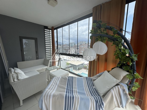 Квартира 2+1 в бутик-комплексе района Оба с видом на море и бассейн - Ракурс 22