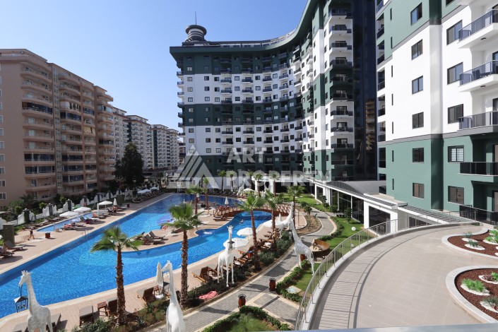 Квартира 1+1 в элитной резиденции, 55 кв.м. Махмутлар, Алания - Ракурс 0