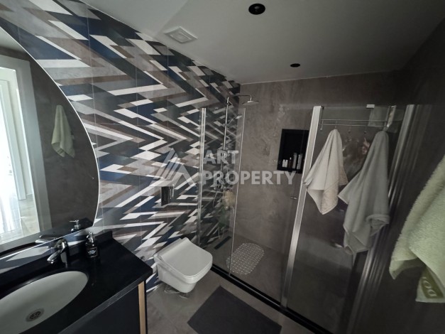 Дуплекс 2+1 в элитной резиденции с видом на море и крепость. Оба, Алания - Ракурс 17