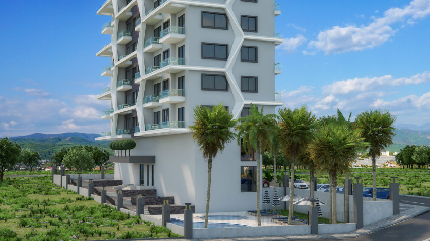 Комплекс на этапе строительства в самом центре района Махмутлар у знаменитых часов, 55 – 150 м2 - Ракурс 10