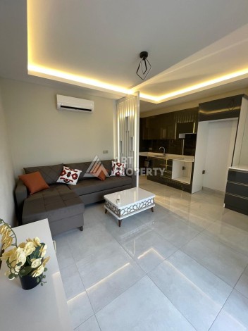 Меблированная студия 35 м² с панорамным видом на горы в современном комплексе Махмутлара - Ракурс 0