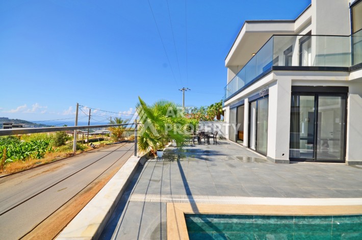 Современная вилла 3+1 с личным бассейном и панорамным видом на море в Каргыджаке - Ракурс 21