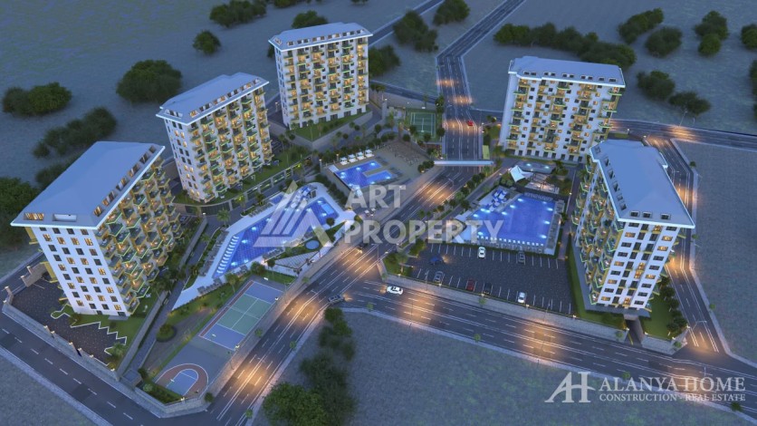 Квартира 1+1 в резиденции люкс класса, 50 кв.м. Авсаллар, Алания - Ракурс 22