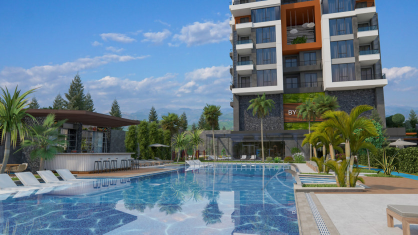 Новый инвестиционный проект премиум-класса на стадии котлована в районе Махмутлар, 56-106 м2 - Ракурс 11