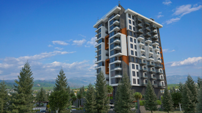 Новый инвестиционный проект премиум-класса на стадии котлована в районе Махмутлар, 56-106 м2 - Ракурс 19